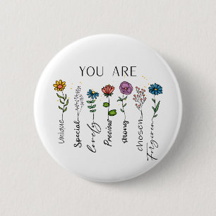 Bible Verse Inspiration Wildflower Positive Quote 6 Cm Round Badge