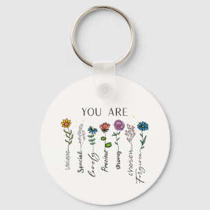 Bible Verse Inspiration Wildflower Positive Quote Key Ring