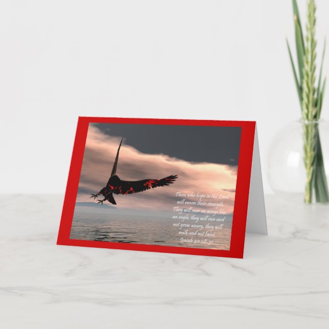 Bible Verse Isaiah 40: 28-31 with Eagle Card (Front)