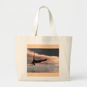 Bible Verse Isaiah 40: 28-31 with Eagle Large Tote Bag
