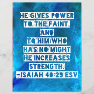 Bible Verse Isaiah 40:29 Flyer