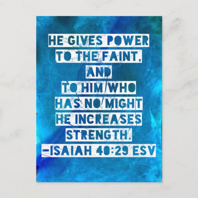 Bible Verse Isaiah 40:29 Postcard (Front)