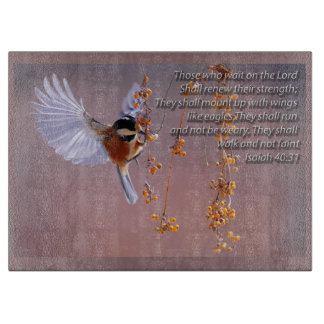 Bible Verse Isaiah 40:31 with Bird Motivational Cutting Board