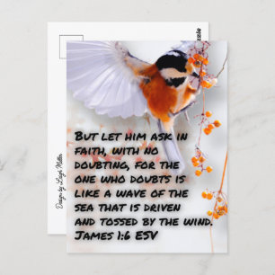 Bible Verse James 1:6 Postcard