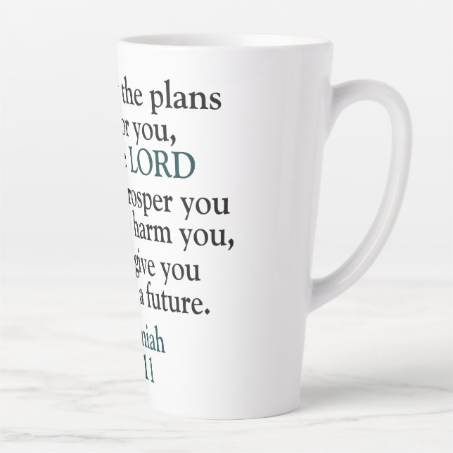 Bible Verse Jeremiah 29:11 Latte Mug (Right)