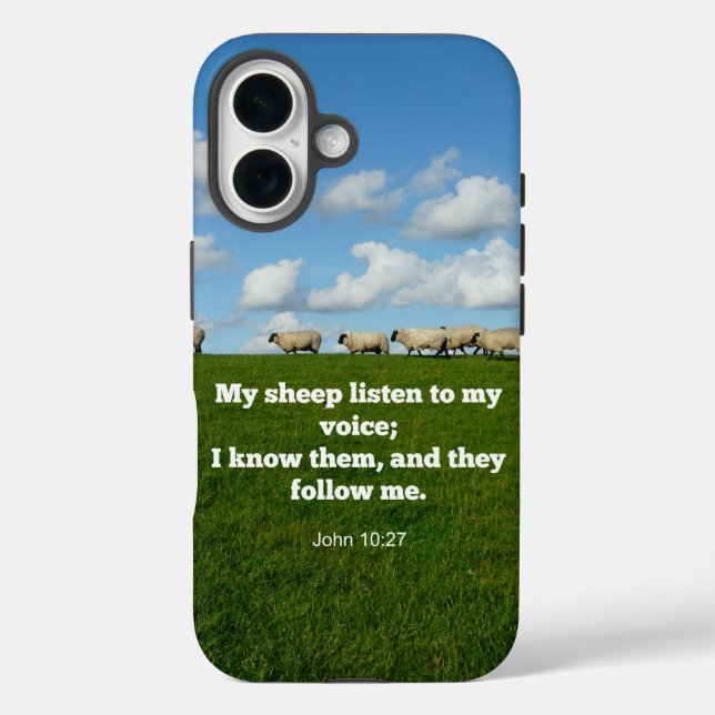 Bible verse, John 10:27, My sheep... Case-Mate iPhone Case (Back)