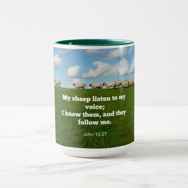 Bible verse, John 10:27, My sheep... Mug (Center)