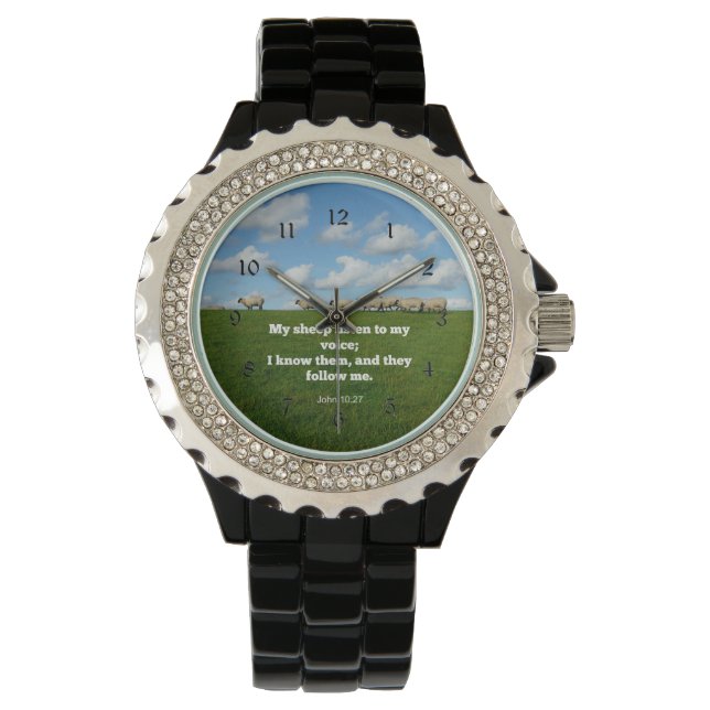 Bible verse, John 10:27, sheep, Watch (Front)