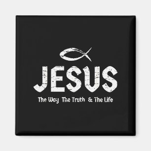 Bible Verse John 14_6 Jesus The Way Truth & Li Magnet
