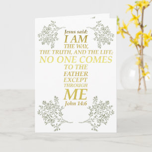 Bible Verse John 14:6 Jesus Way Truth Life Cross Card