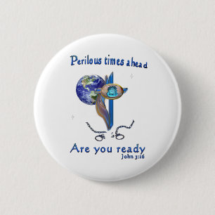Bible Verse John 3:16 6 Cm Round Badge