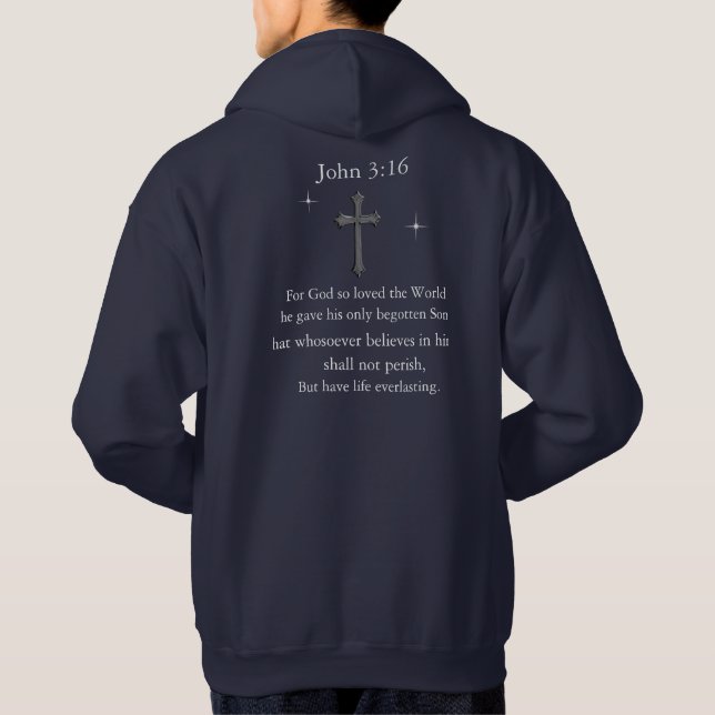 Bible Verse John 3:16 Hoodie (Back)