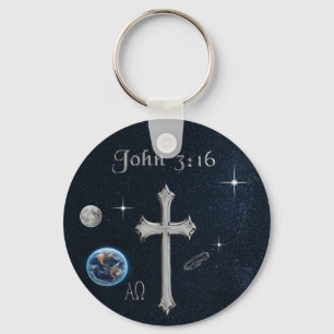 Bible Verse John 3:16 Key Ring
