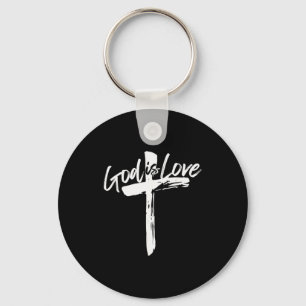 Bible Verse John 4_8 God Is Love Christian Faith Key Ring