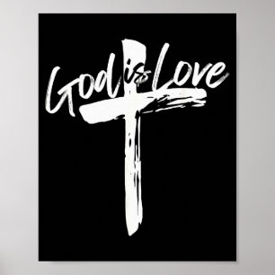 Bible Verse John 4_8 God Is Love Christian Faith  Poster