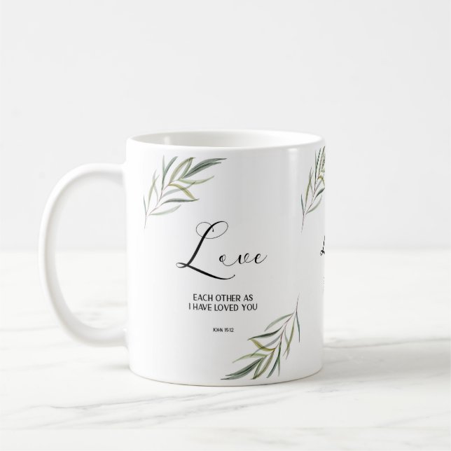 Bible verse John leaves scripture  Coffee Mug (Left)