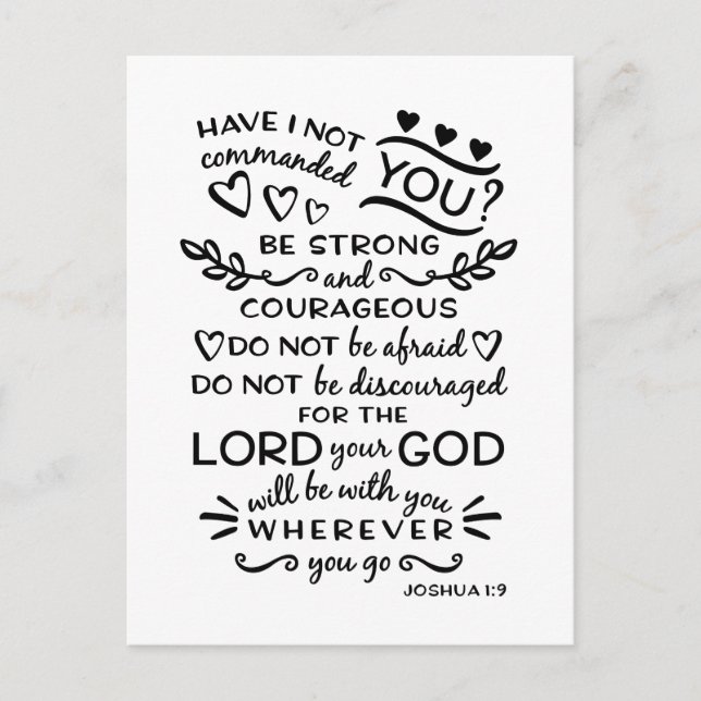 Bible Verse Joshua 1:9 Postcard (Front)