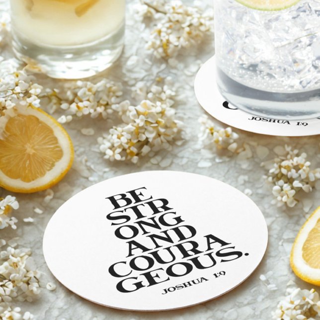 Bible verse Joshua  Round Paper Coaster (Creator Uploaded)