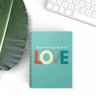 Bible Verse Journal, Greatest of these is Love Notebook