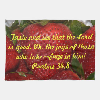 Bible Verse Kitchen Towel - Psalms 34:8