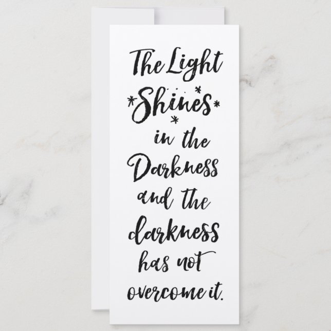 Bible Verse Light in the Darkness Quote Flat Card (Front)