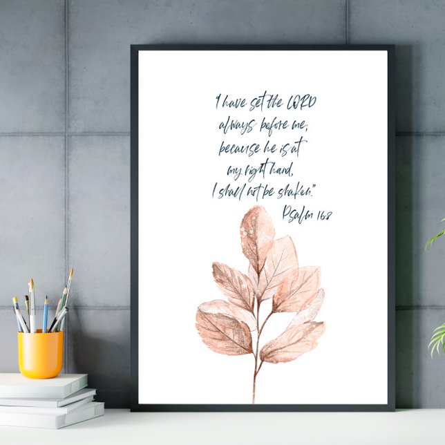 Bible verse Lord Psalm Leafy scripture poster (Creator Uploaded)