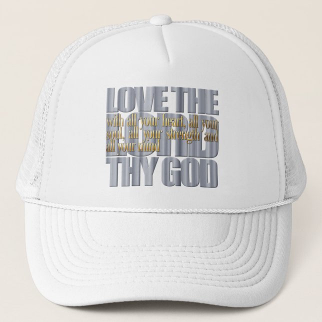 Bible Verse: Luke 10:27 Trucker Hat (Front)