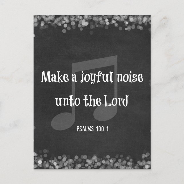 Bible Verse: Make a Joyful Noise Postcard (Front)