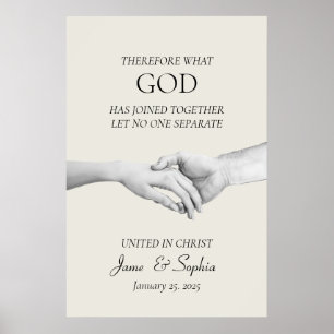 Bible Verse Matthew 19:6 - Wedding Christian Faith Poster
