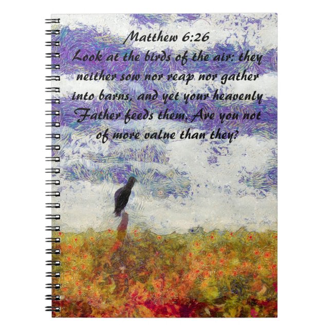 Bible Verse Matthew 6:26 Notebook (Front)