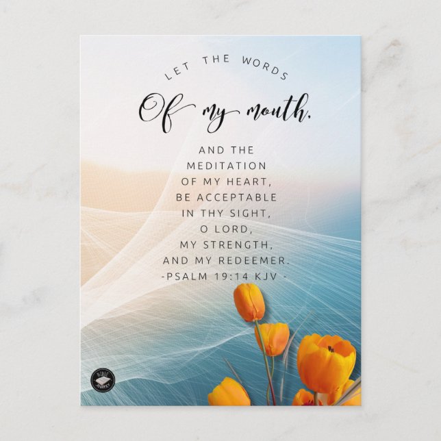 Bible Verse Memory Card for Psalm 19:14 (Front)