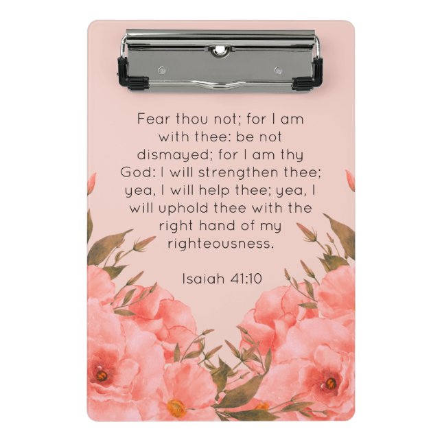 Bible Verse Mini Clipboard | Pink Floral Design (Front)