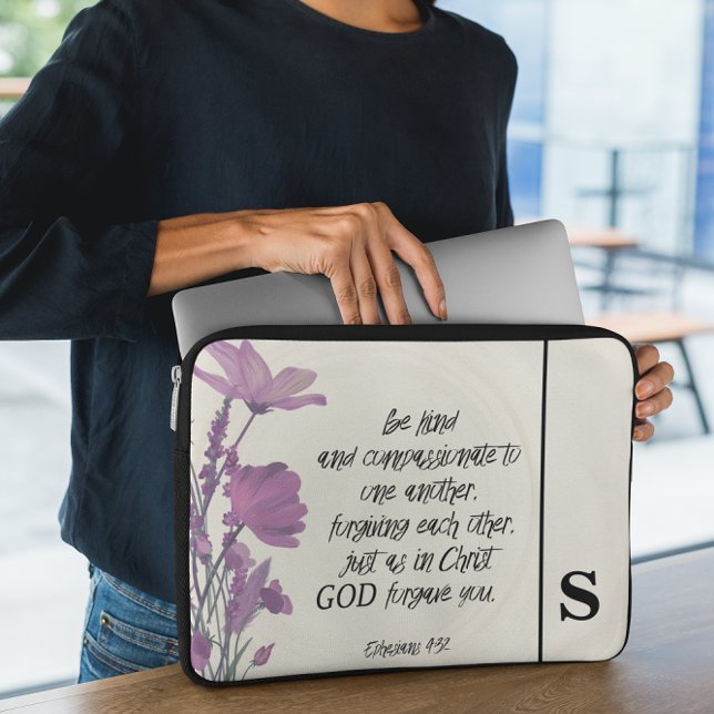 Bible Verse Monogram Laptop Sleeve (Creator Uploaded)