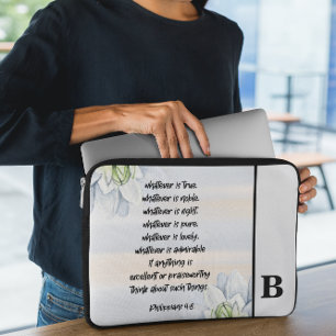 Bible Verse Monogram Laptop Sleeve