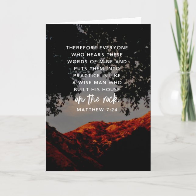 Bible Verse Mountain Sunset Card (Front)
