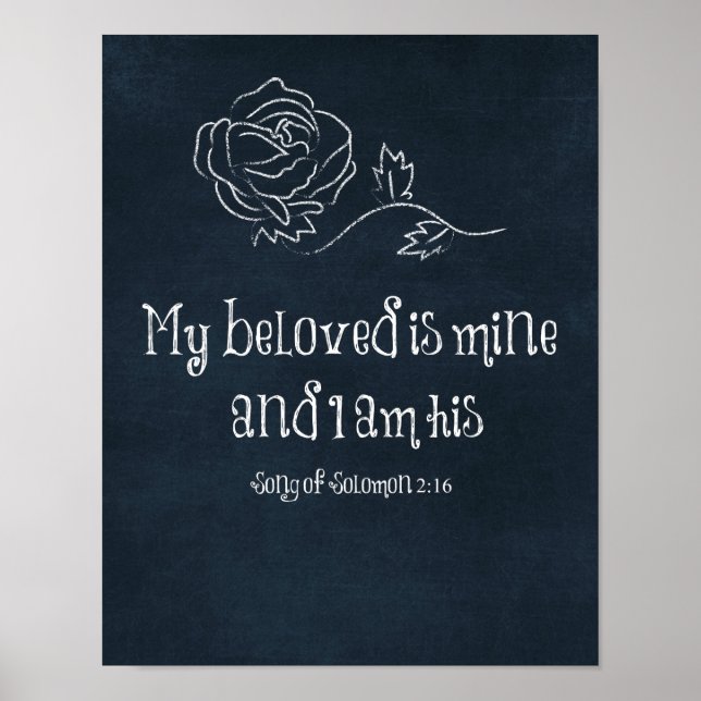 Bible Verse : My Beloved is Mine and I am His Poster (Front)