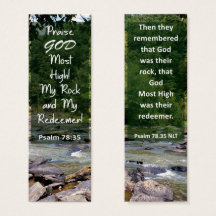 Bible Verse My Rock My Redeemer Mini Bookmark 