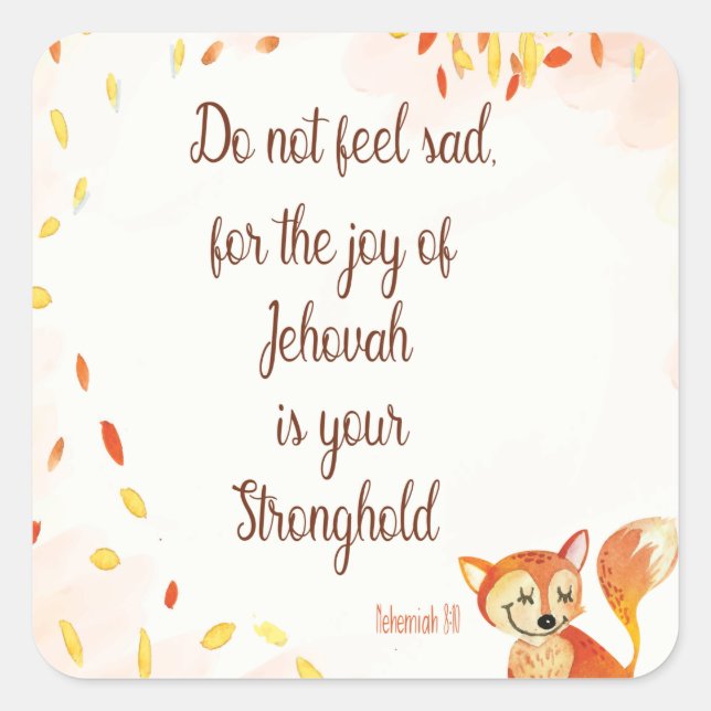 Bible verse - Nehemiah 8:10  Notebook Square Sticker (Front)