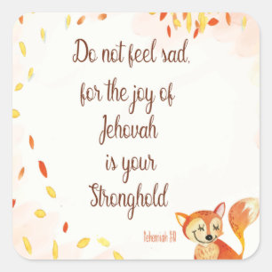 Bible verse - Nehemiah 8:10  Notebook Square Sticker