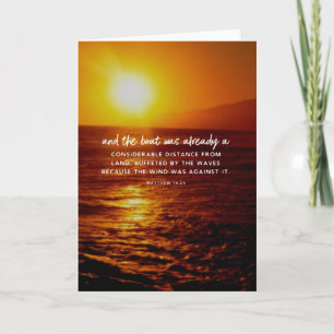 Bible Verse Ocean Sunset Card