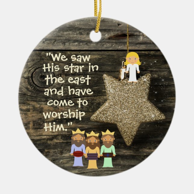 Bible Verse Personalised Christmas Ornament (Front)