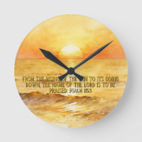 Bible Verse Personalized Sunrise Ocean Wall Clock