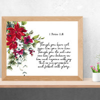Bible verse Peter Poinsettia Christmas Poster