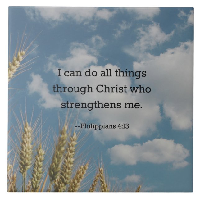 Bible Verse, Philippians 4:13 Ceramic Tile (Front)