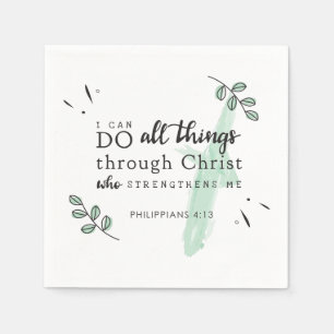 Bible Verse Philippians 4:13 Christian Napkin