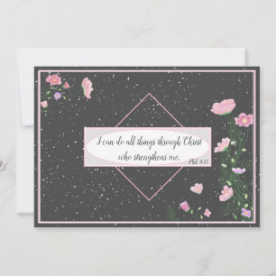 Bible Verse Philippians 4:13 Flower Holiday Card