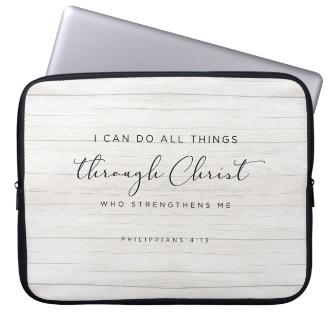 Bible Verse Philippians 4:13 I Can Do All Things Laptop Sleeve (Front)