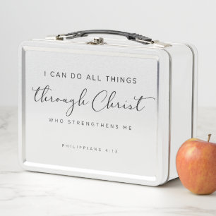 Bible Verse Philippians 4:13 I Can Do All Things Metal Lunch Box