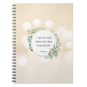 Bible verse, Philippians 4:13 Notebook