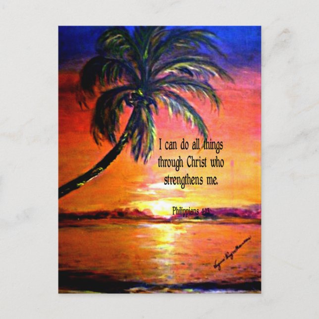 Bible verse, Philippians 4:13 Postcard (Front)